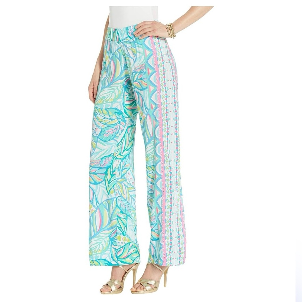 Lilly Pulitzer Bal Harbour Palazzo Pants Multi Maraca My World S NWT